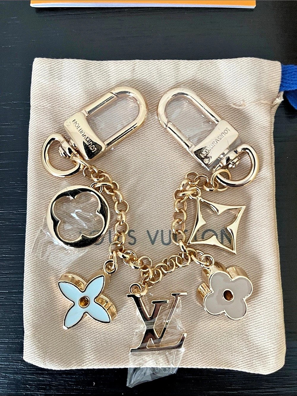 Louis Vuitton Charm Key Holder in Gold & Silver